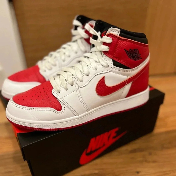 Nike Other - JORDAN ONE RETRO HIGH OG HERITAGE - Size 7Y Red/Black/White